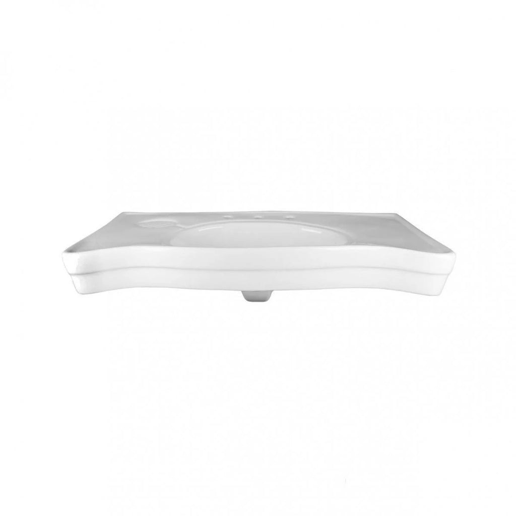 White Console Sink with Chrome Bistro Legs D9943