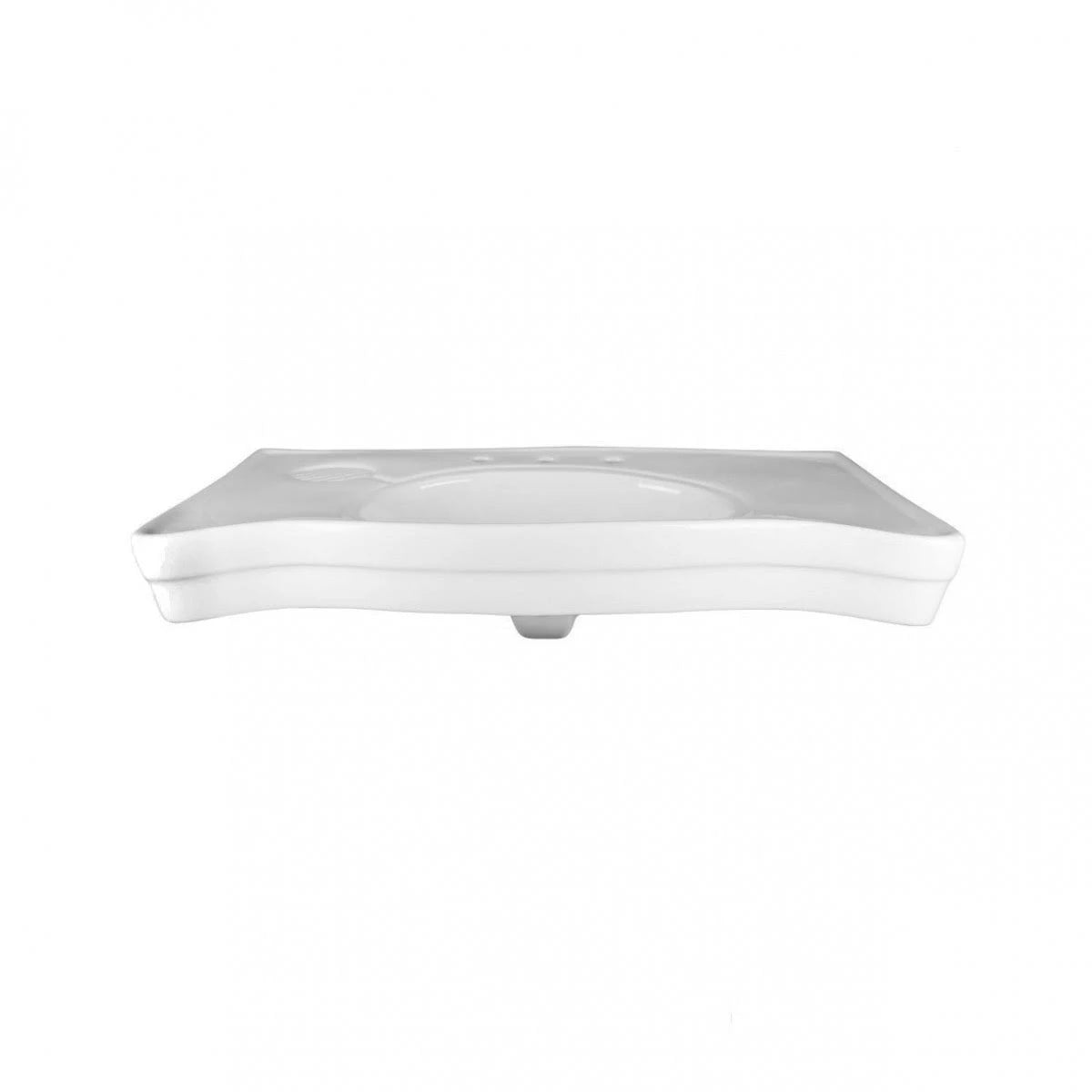 White Console Sink with Chrome Bistro Legs D9943
