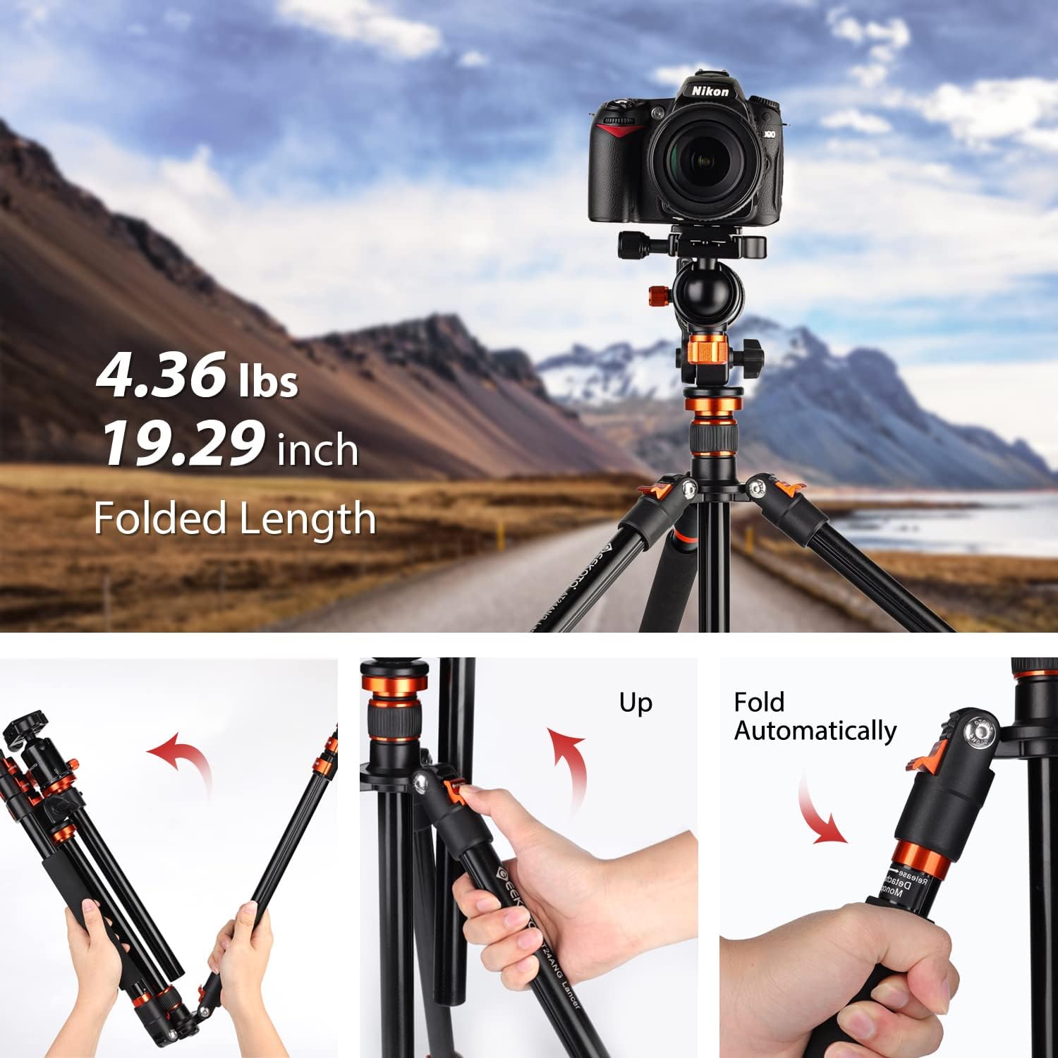76 Inch Aluminium Tripod with 360 Degree Ball Head Q115345