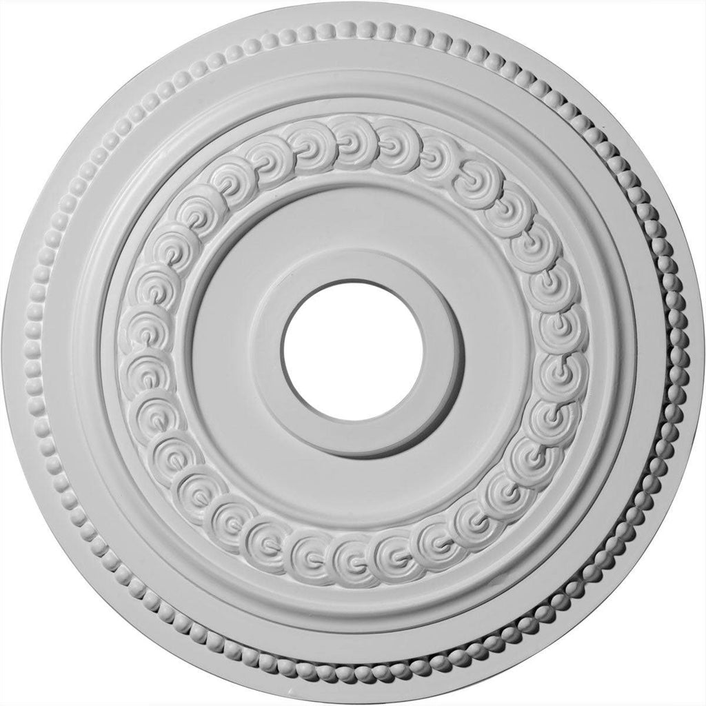 18x22OD x 3 3/8x22ID x 7/8x22P Hand-Painted Ultra Pure White Ceiling Medallion W5716
