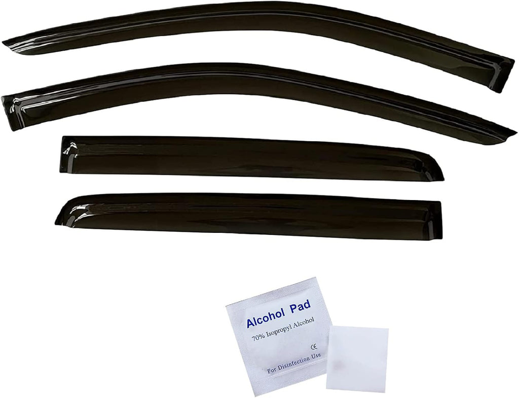 Smoke Tinted Tape-On Side Window Vent Visor Deflectors Rain Guards Pack of 2 N96335
