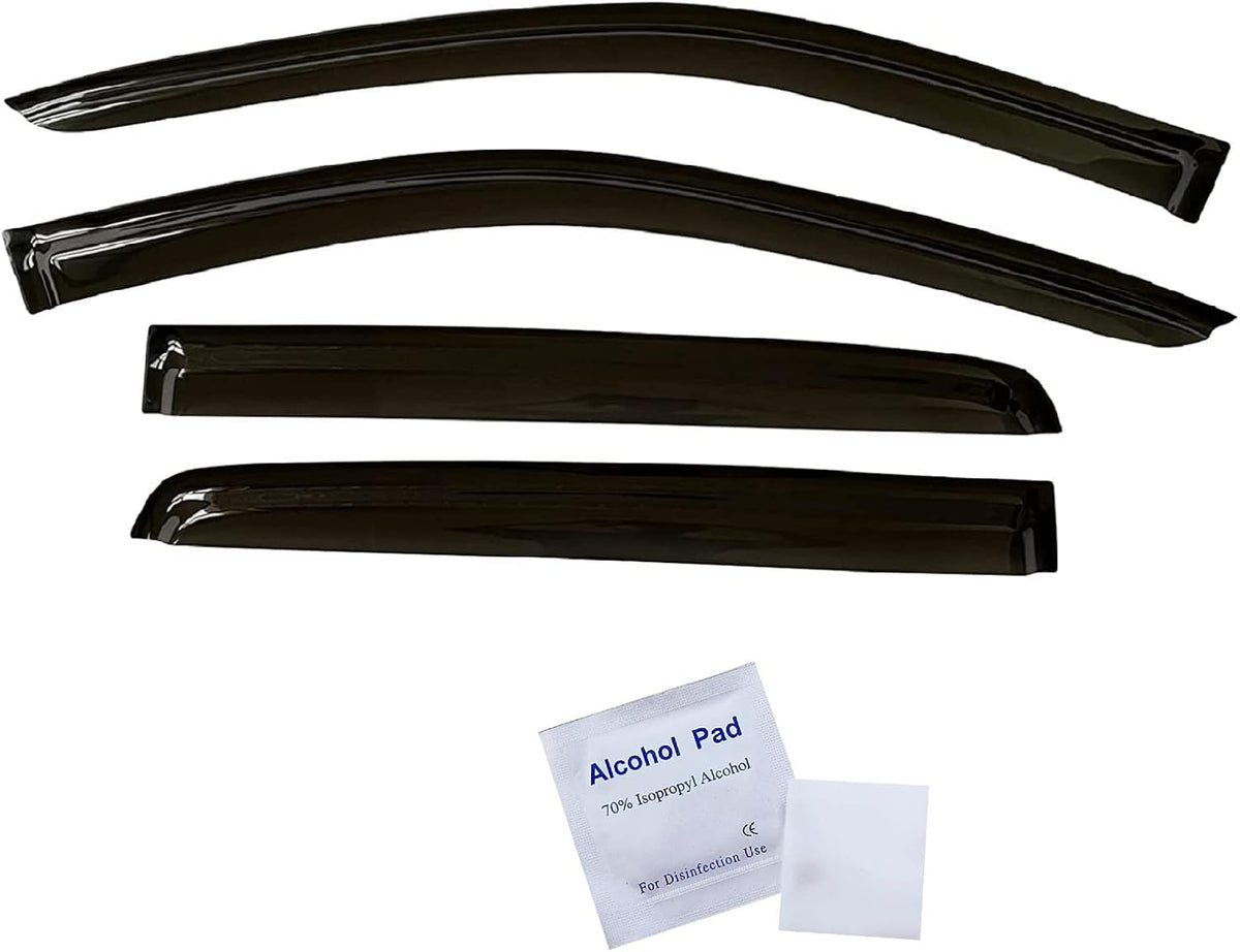 Smoke Tinted Tape-On Side Window Vent Visor Deflectors Rain Guards Pack of 2 N96335