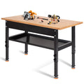 48" Adjustable Heavy-Duty Workbench with Rubber Wood Top C508
