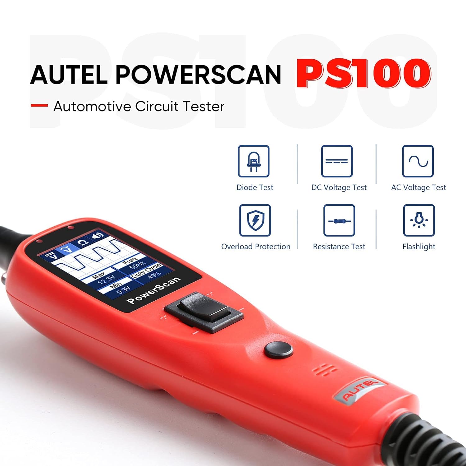 Red Automotive Circuit Tester Digital Voltmeter S976