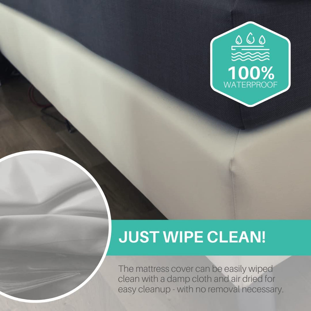 King Size Zippered Waterproof Vinyl Bed Bug Box Spring Cover E86869