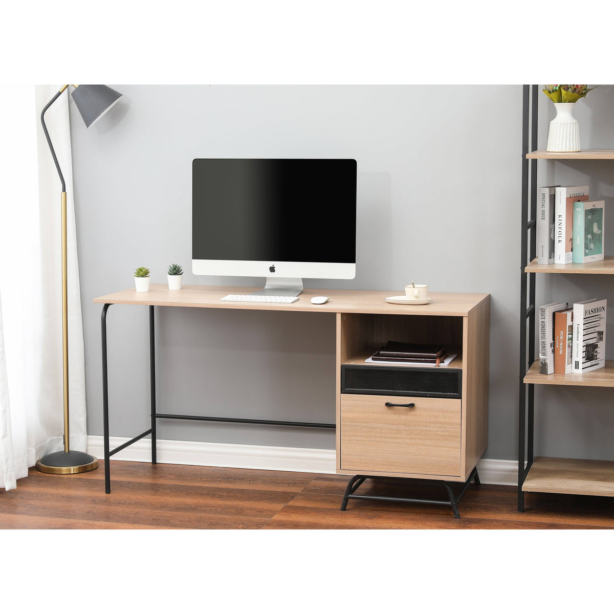 Light Oak Finish Home Office Desk E556895