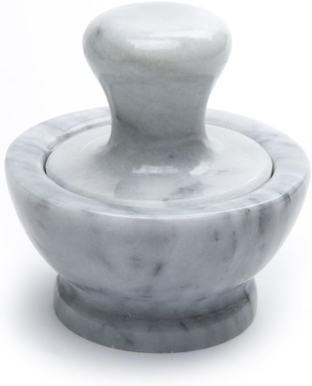 White Marble Mortar and Pestle V64091