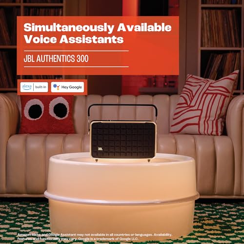 Retro Style Smart Home Speaker with Wi-Fi, Bluetooth and Voice Assistants (Black/Gold) B696344