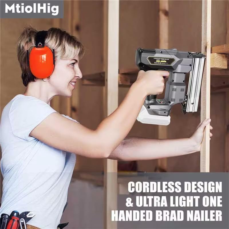 Cordless 18GA Brad Nailer, 18 Gauge Nail Gun, Brushless, 2 Mode, 5/8 to 1-1/4 Inch, Tool Only S25538