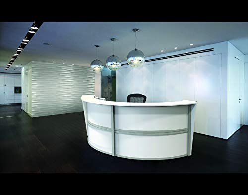 Curved Modern Office Desk, 124" x 49", Mocha X764