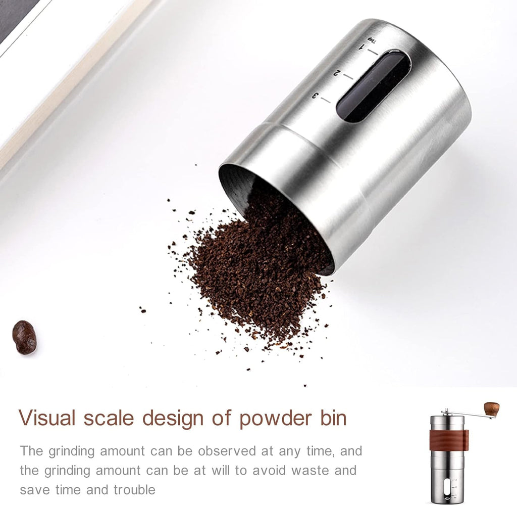 Portable Mini Stainless Steel Manual Coffee Grinder with Adjustable Settings P28282
