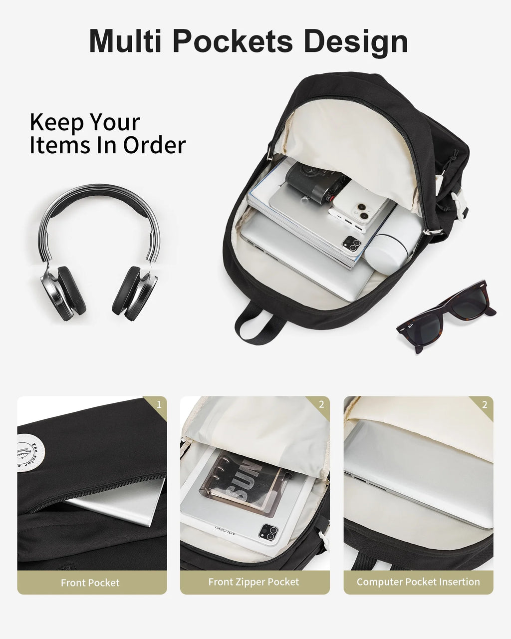 Lightweight Water Resistant 14 Inch Laptop Backpack Y491
