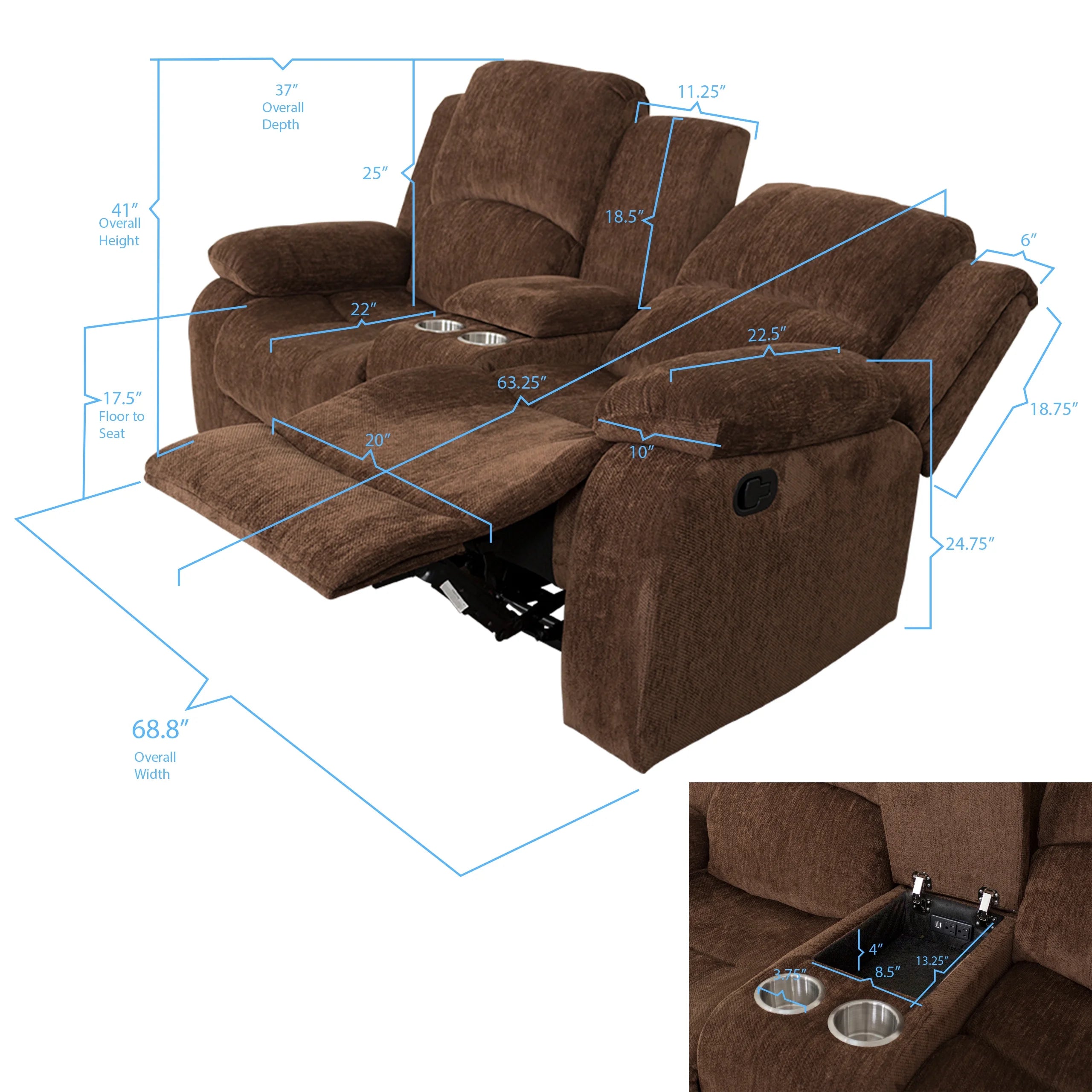 Brown Love Seat E88806