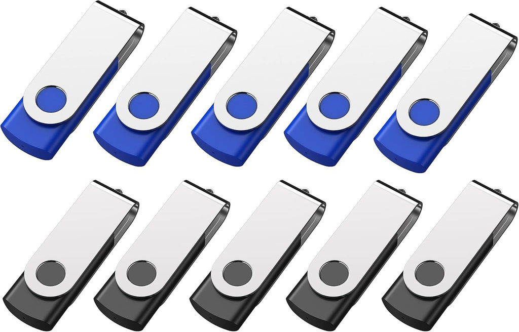 64GB USB 2.0 Flash Drive 10 Pack (Black, Blue) Q729