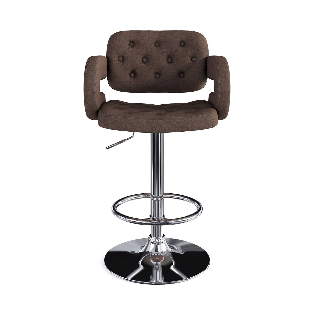 Dark Brown Fabric Barstool (Set of 2) A573