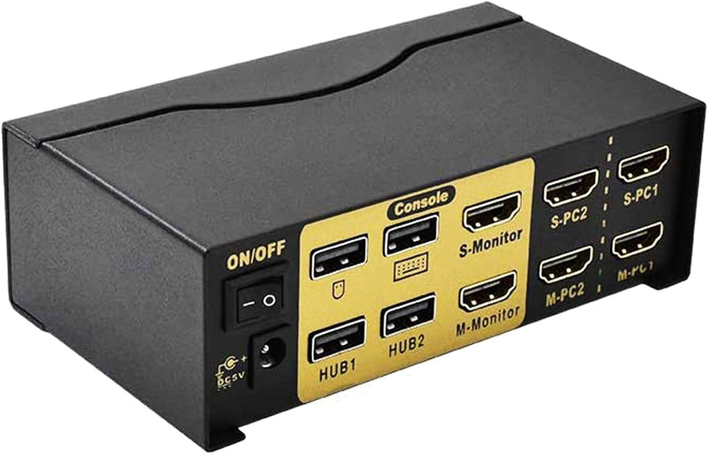 2 Port Dual Monitor KVM Switch with USB 2.0 Hub, 4k 60Hz X67823
