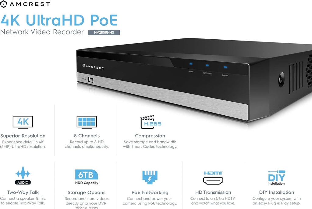 8CH PoE Network Video Recorder J324