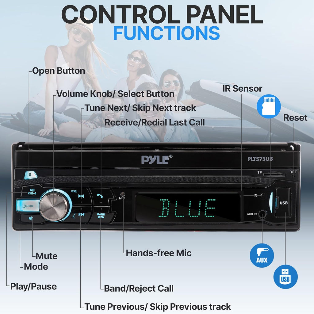 Single DIN 7" Touchscreen Multimedia Car Stereo Video Receiver L98696