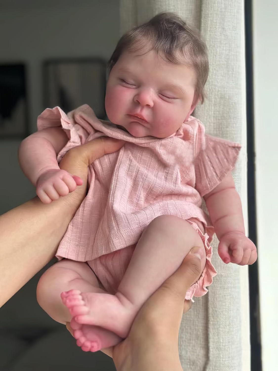 19 Inches Sleeping Realistic Newborn Girl Doll with Weighted Cloth Body and Vinyl Limbs Z247985