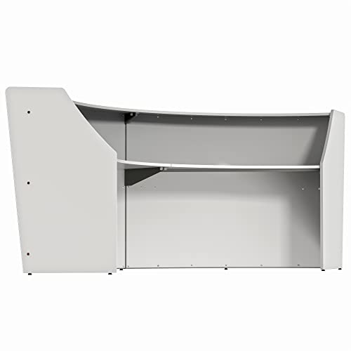 Curved Modern Office Desk, 124" x 49", Mocha X764