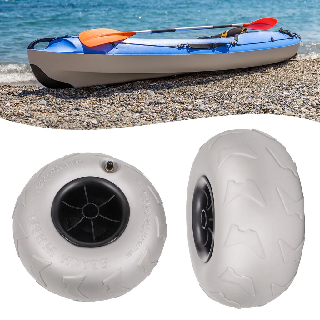 2pcs 9'' Inflatable Wheels Replacement Sand Tire PVC for Kayak Dolly Cart T596459