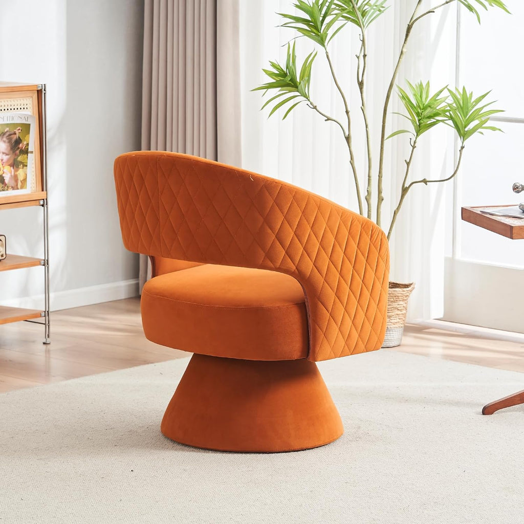 Green Velvet Swivel Barrel Chair V852285