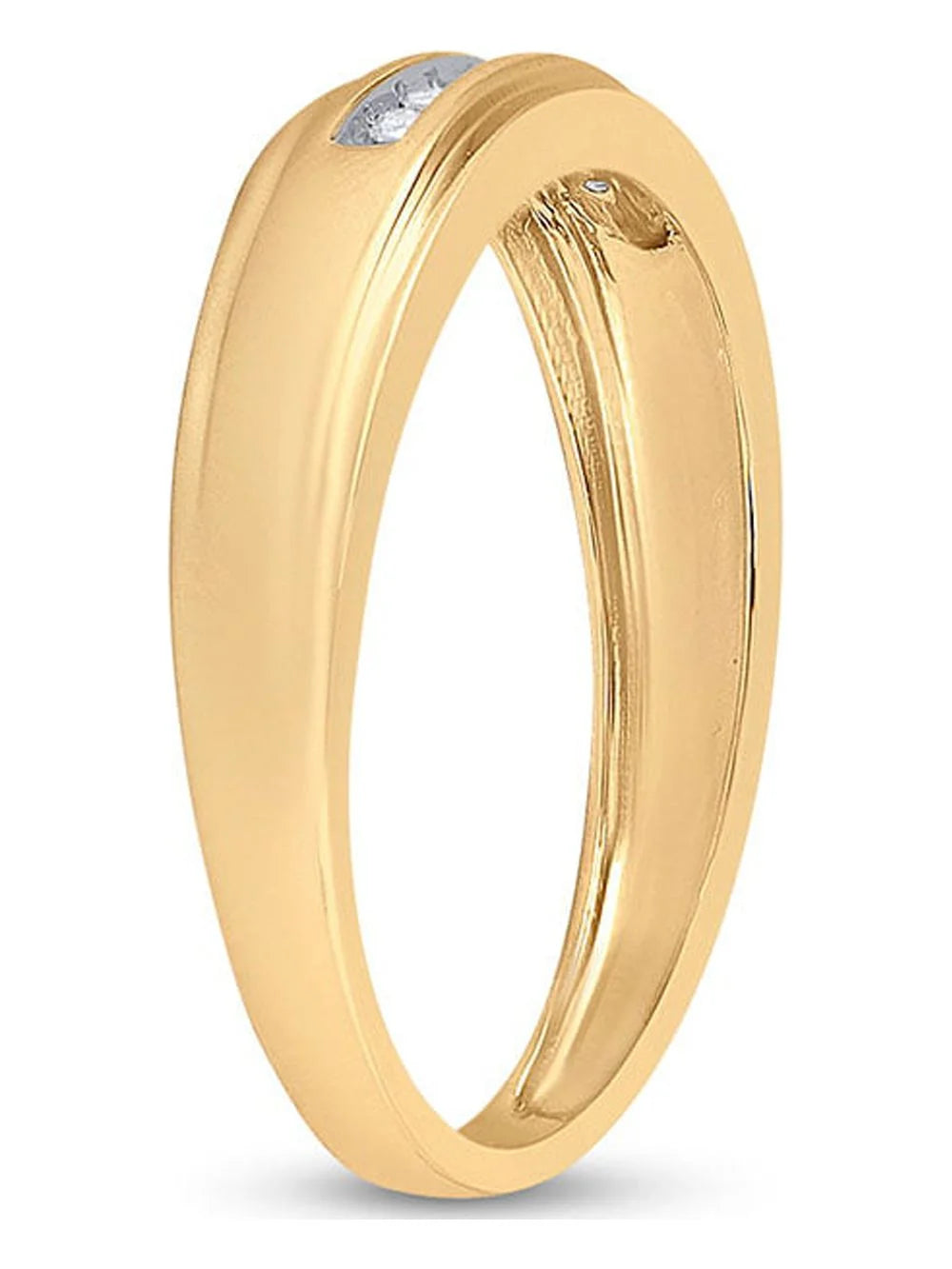 14kt Yellow Gold Mens Round Diamond Wedding Band Ring 1/12 Cttw Size 8 S6943