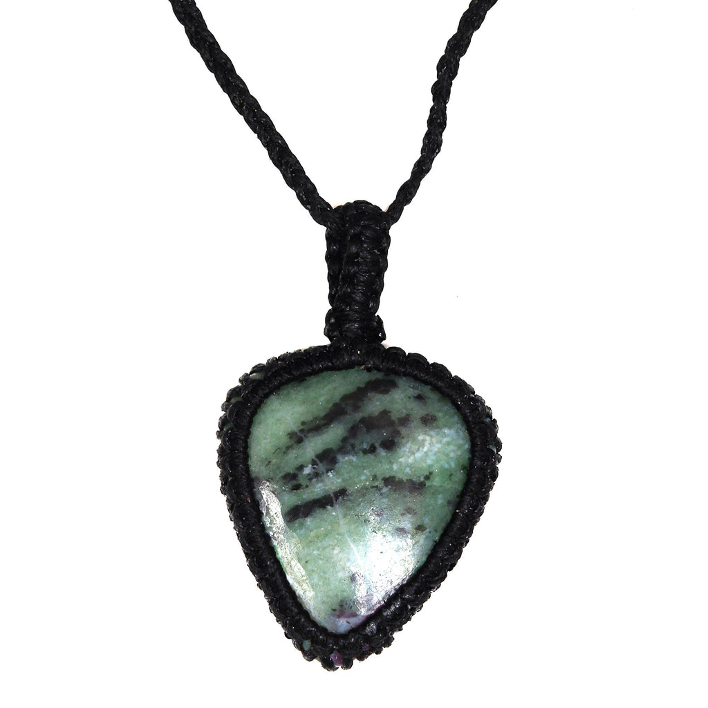 Ruby Zoisite Macrame Gemstone Necklace D7545