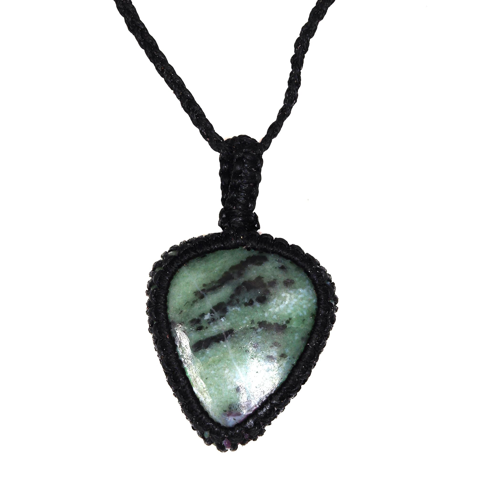 Ruby Zoisite Macrame Gemstone Necklace D7545