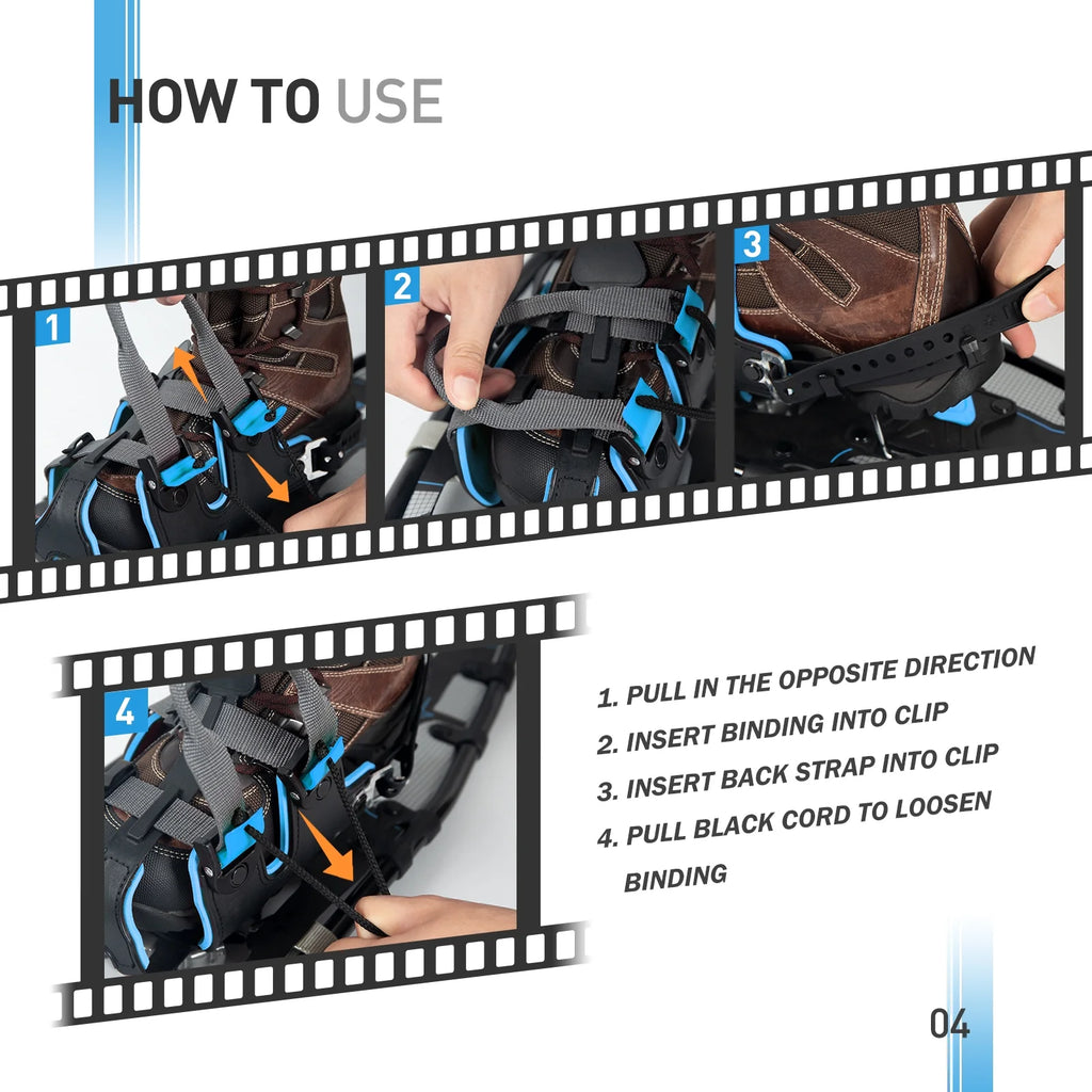 25 Inches Light Weight Snowshoes with Trekking Poles H668