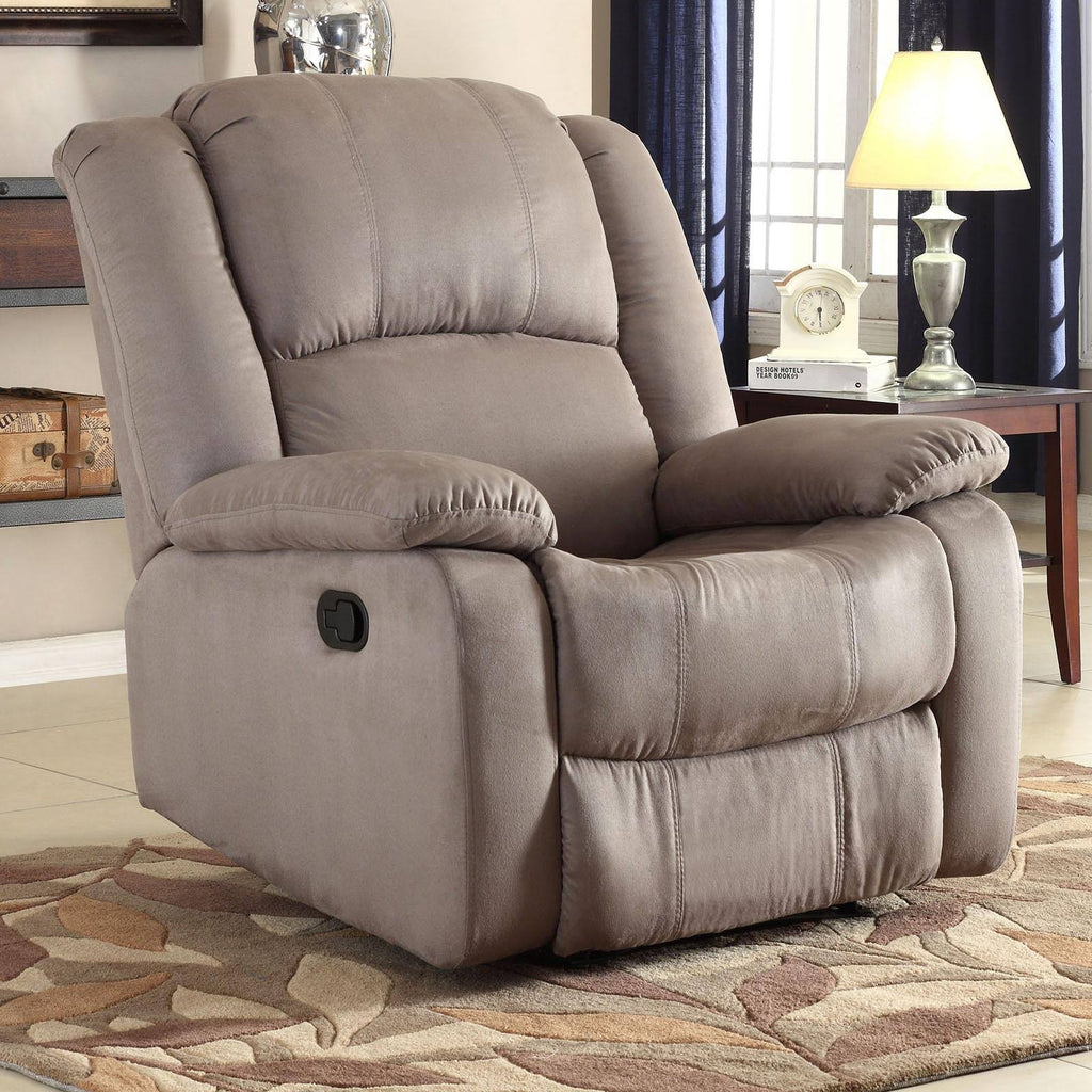 Gray Microfiber Glider Recliner N7437