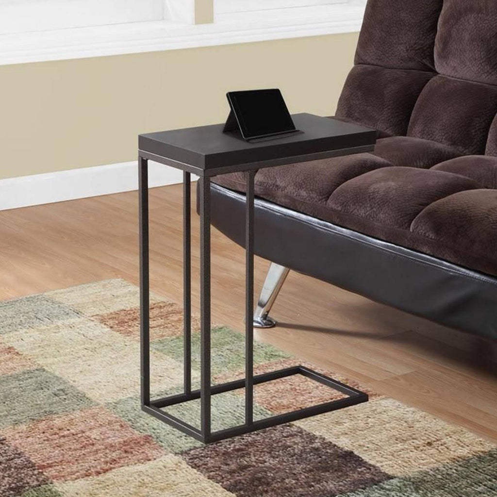 Cappuccino Particle Board Metal Accent Table D281