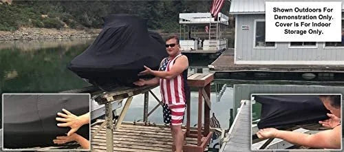 Black Satin Jet Ski Cover with Storage Bag Q22378