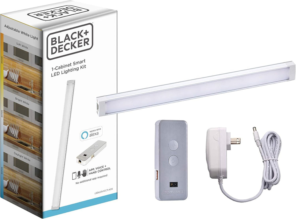 Under Cabinet Lighting Kit, Adjustable LEDs, 9 Bars, White Z828479