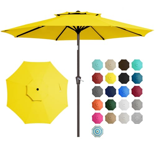 Navy Blue 9 ft 2-Tiers Patio Umbrella K4466