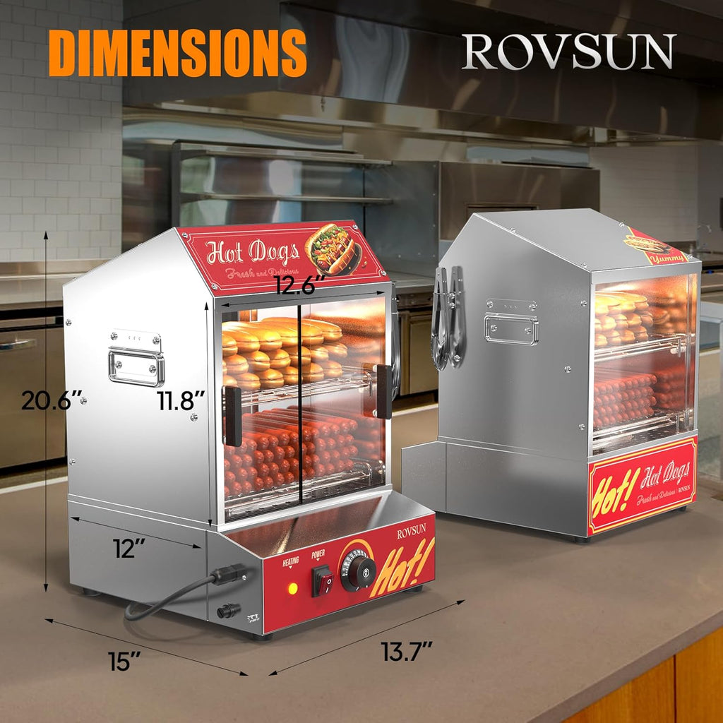 31.7QT 30L 2-Tier Hot Dog Steamer with Removable Shelves I270996