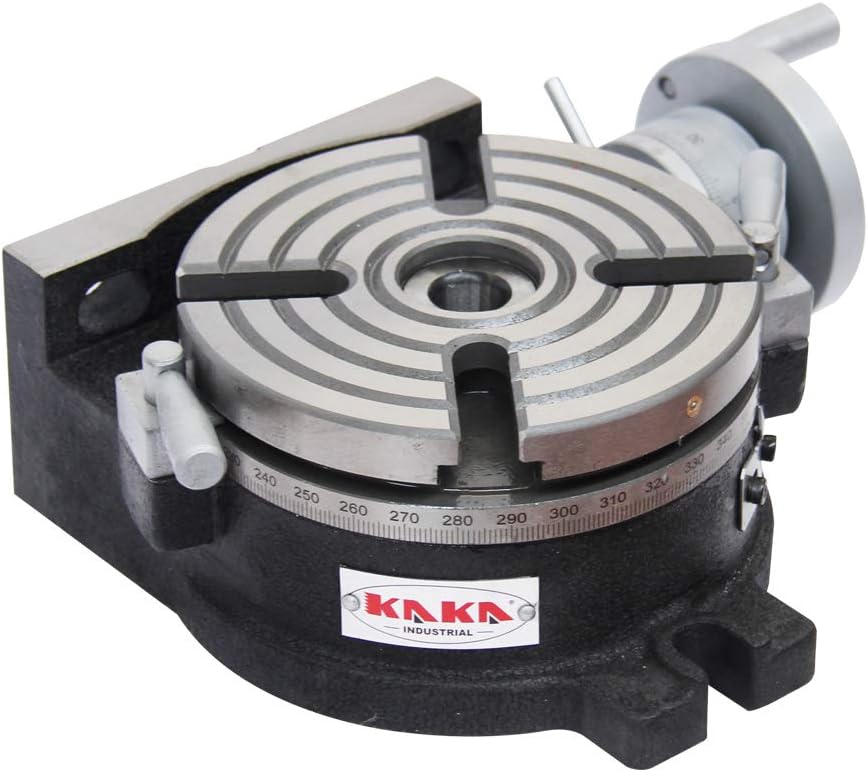 8" Rotary Table Vertical & Horizontal MT3 Center Sleeve 4 Slot Precision Milling Table E5009