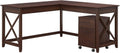 60W L Shaped Desk with 2 Drawer Mobile File Cabinet Q4588