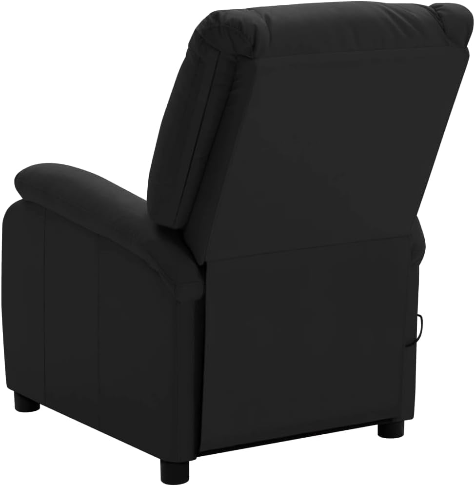 Black Faux Leather Adjustable Recliner Chair with Footrest X101