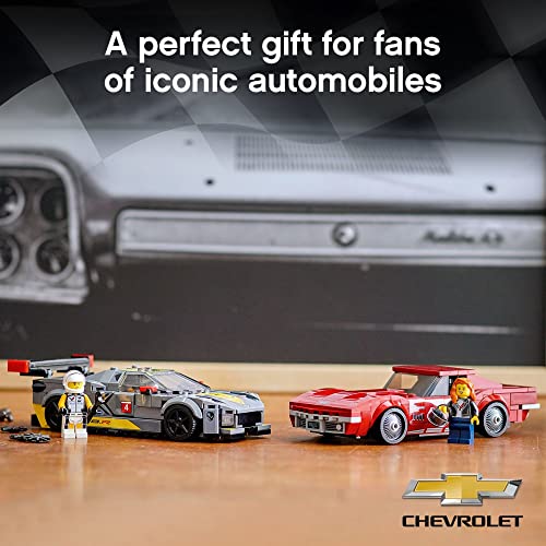 Chevrolet Corvette C8.R Race Car and 1969 Chevrolet Corvette Building Kit (512 Pieces) J125