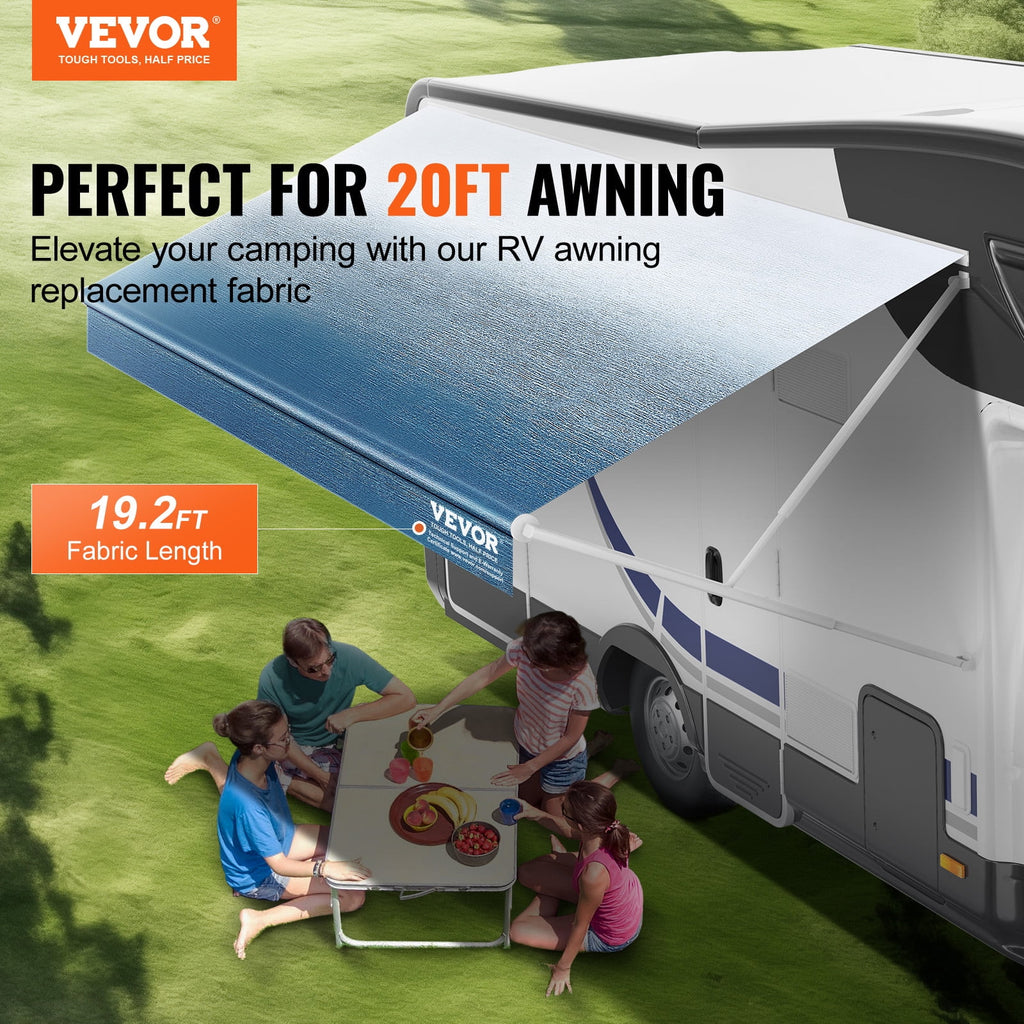 20' RV Awning Fabric Replacement Waterproof Fabric Q5872