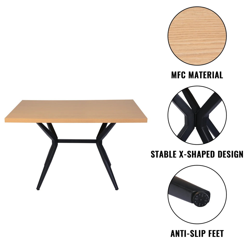 48"x30" Dining Table with Solid Metal Legs Y30289