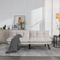 Linen Futon Sofa Bed, Convertible Folding Couch, Double Loveseat Bed (Linen Dark Gray) M33944