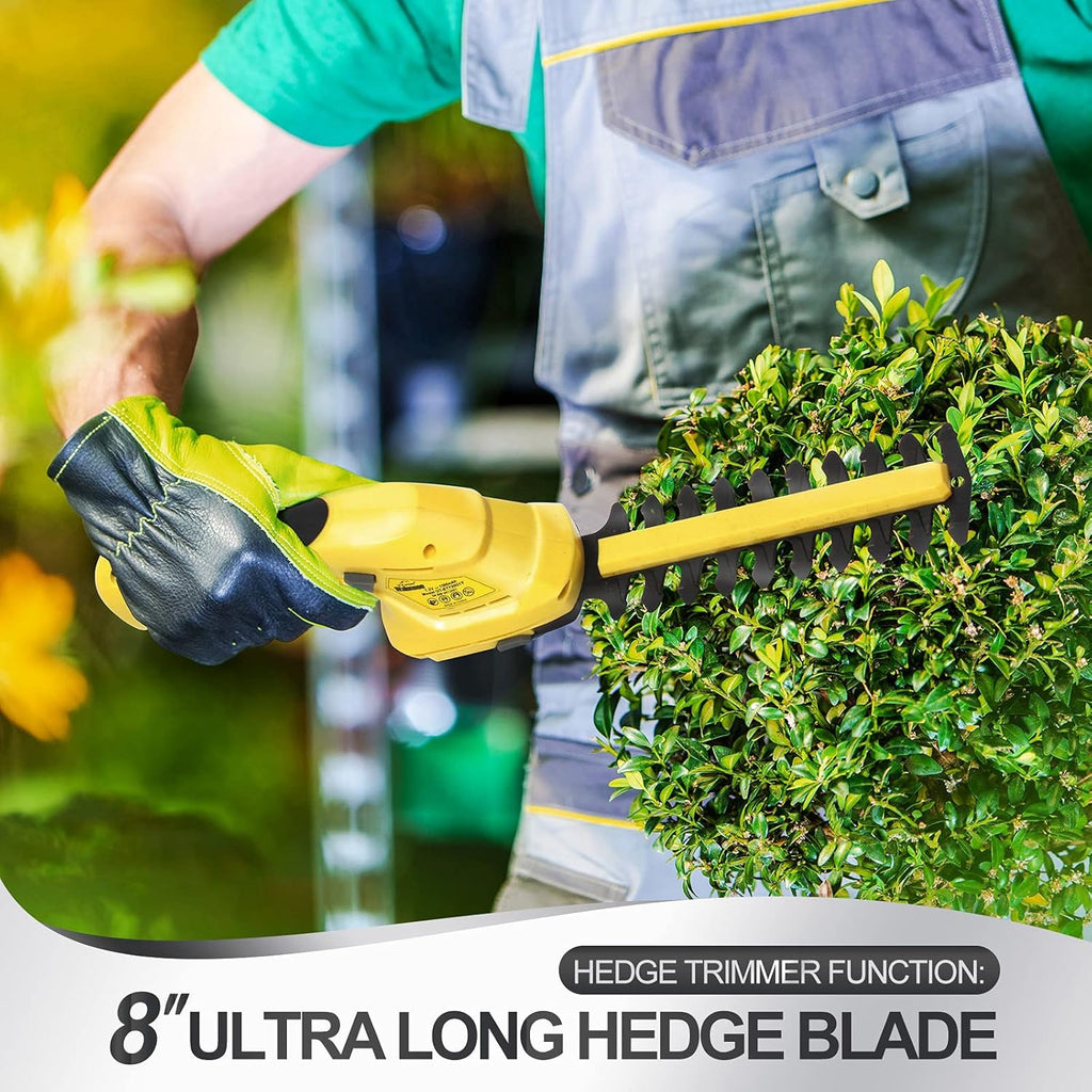 Cordless Grass Shear & Hedge Trimmer 2 in 1 Handheld Rechargeable Battery Included Pack of 2 G988