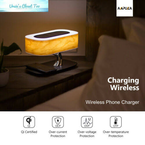 Bedside Lamp with Bluetooth Speaker and Wireless Charger K8827