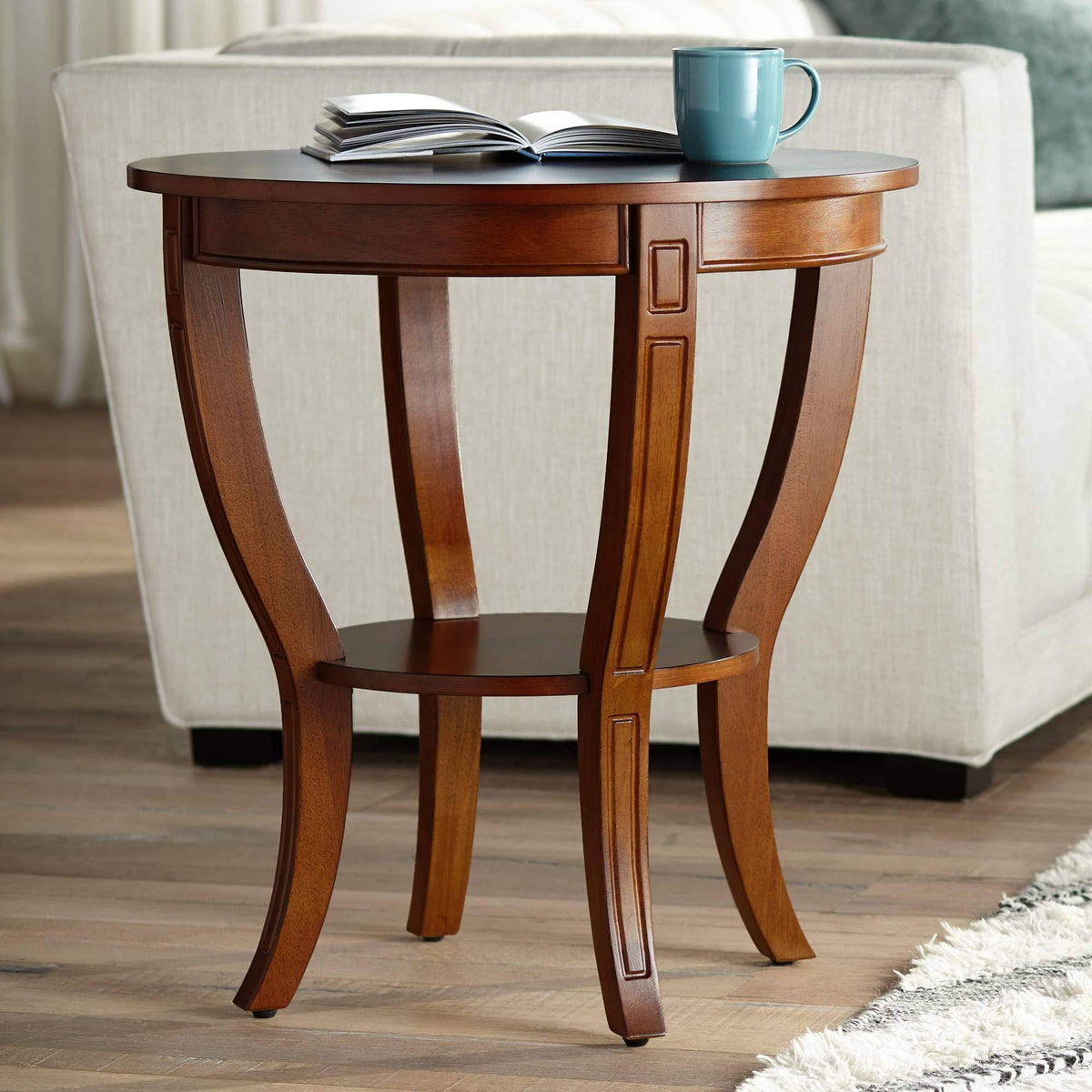 Americana Cherry Round Wood End Table R4774