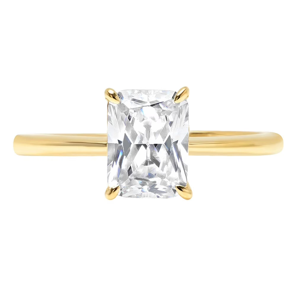 14K Yellow Gold Solitaire Diamond Engagement Ring size 9 Q604292