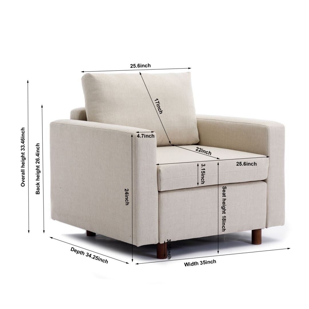 Cream Single Seat Module Sofa Y40547