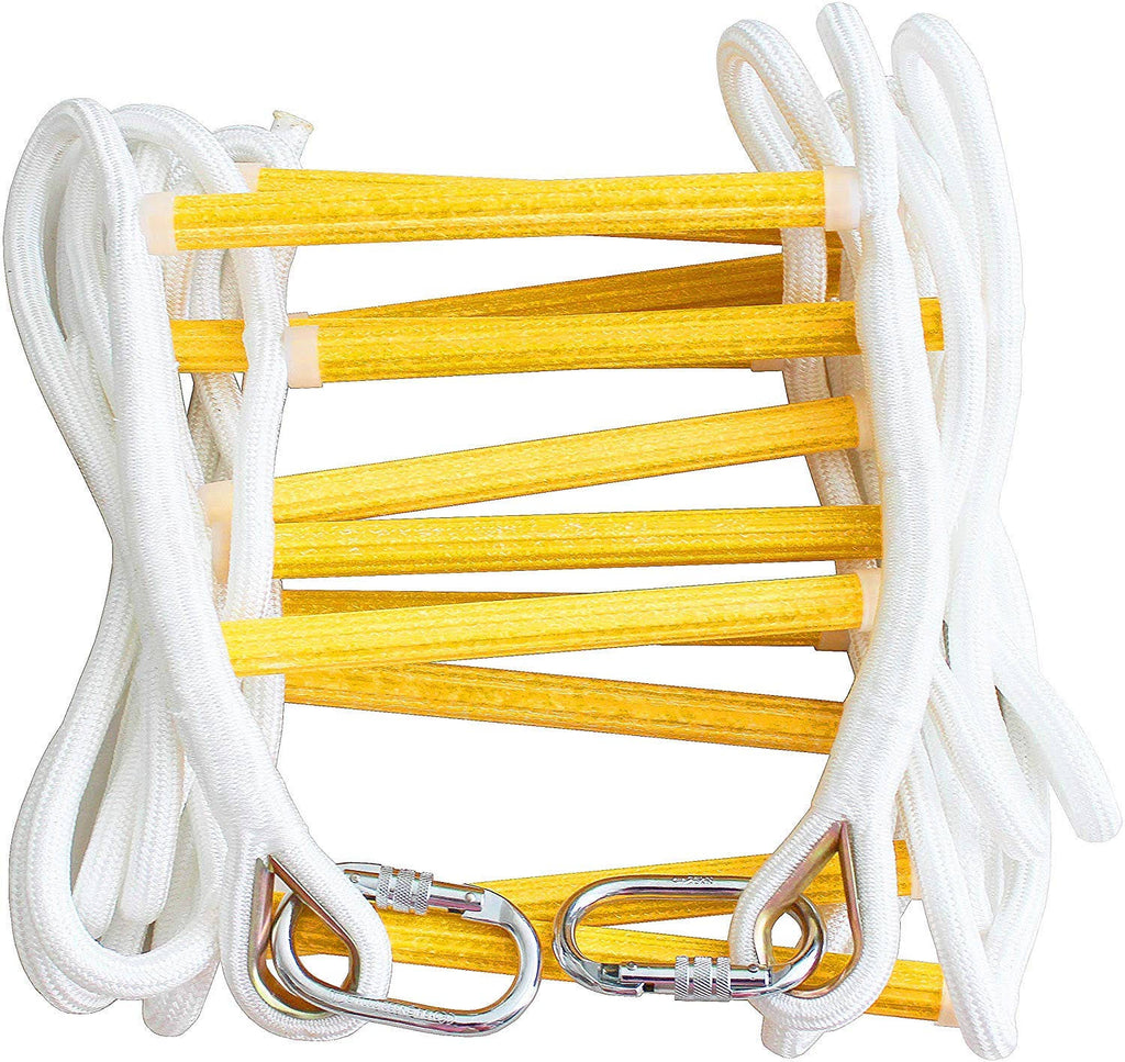 16 ft Flame Resistant Fire Escape Rope Ladder with Hooks Q22926