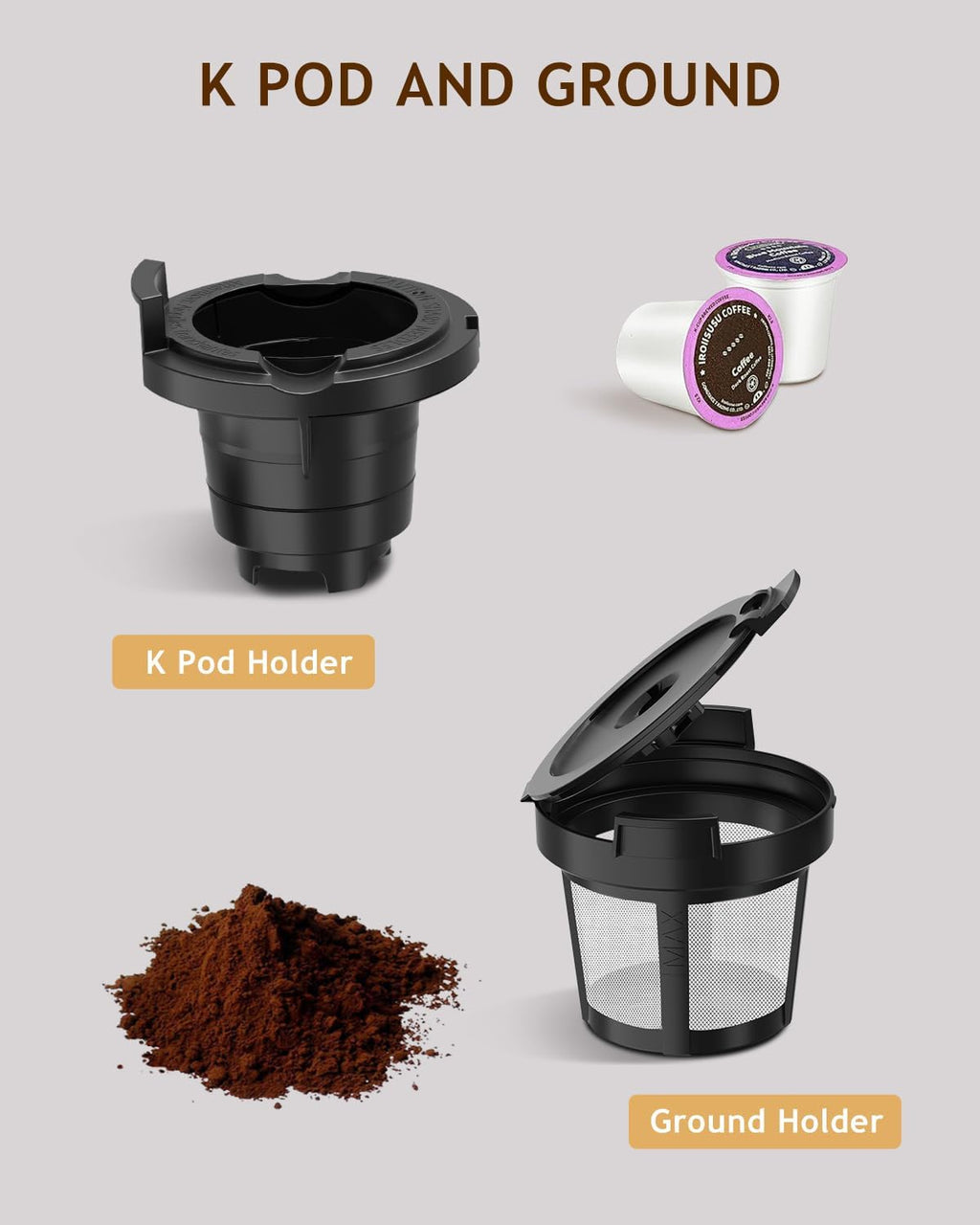 Single Serve Coffee Maker with Milk Frother, 28oz Removable Water Tank K3170